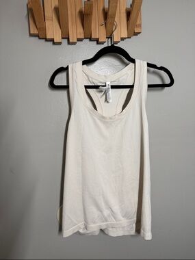 Athleta Off-White Racerback Tank - Lightweight Knit